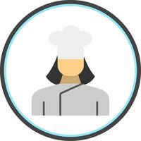 Lady Chef Flat Circle Icon vector