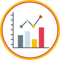 Bar Chart Flat Circle Icon vector