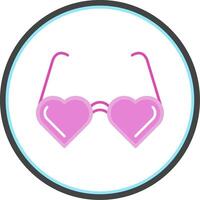 Heart Glasses Flat Circle Icon vector