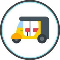 Rickshaw Flat Circle Icon vector