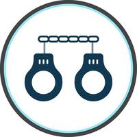 Handcuffs Flat Circle Icon vector