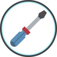 Screwdriver Flat Circle Icon vector