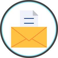 correo electrónico plano circulo icono vector
