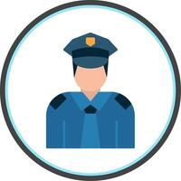 Policeman Flat Circle Icon vector