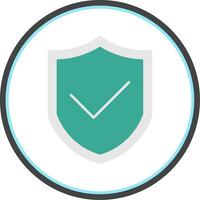 Shield Flat Circle Icon vector