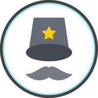 Top Hat Flat Circle Icon vector