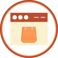 Online Shopping Flat Circle Icon vector