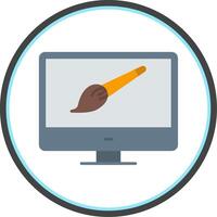 Brush Flat Circle Icon vector