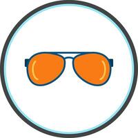 Sun Glasses Flat Circle Icon vector