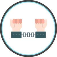 Arrested Criminal Flat Circle Icon vector