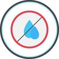 agua escasez plano circulo icono vector