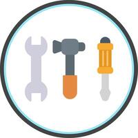 Tools Flat Circle Icon vector