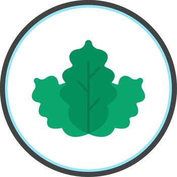 repollo plano circulo icono vector