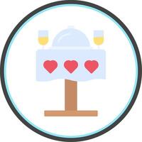 Wedding dinner Flat Circle Icon vector