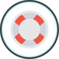 Lifebuoy Flat Circle Icon vector