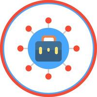 Briefcase Flat Circle Icon vector