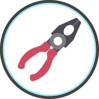 Pliers Flat Flat Circle Icon vector