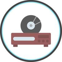 Dvd Player Flat Circle Icon vector