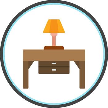 Console Table Flat Circle Icon vector
