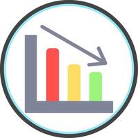 Line chart Flat Circle Icon vector