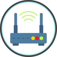 Wifi Router Flat Circle Icon vector
