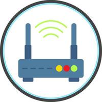 Wifi Router Flat Circle Icon vector