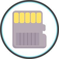 Memory Card Flat Circle Icon vector