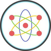 Atom Flat Circle Icon vector