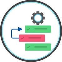 Backlog Flat Circle Icon vector