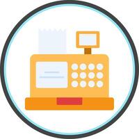 Cash Register Flat Circle Icon vector