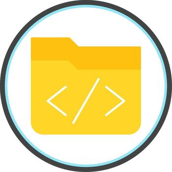 Coding Flat Circle Icon vector