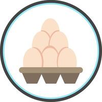 Egg Carton Flat Circle Icon vector