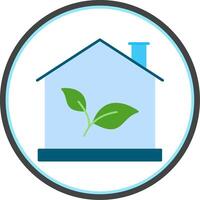 Eco House Flat Circle Icon vector