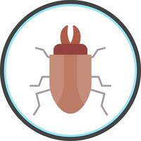 escarabajo plano circulo icono vector