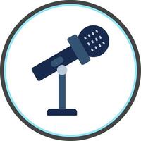 Stand Mic Flat Circle Icon vector