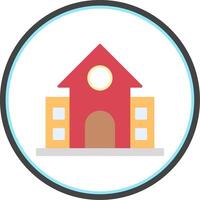 School Flat Circle Icon vector