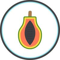 papaya plano circulo icono vector