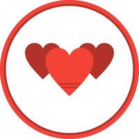 Heart Flat Circle Icon vector