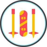 Snowboard Flat Circle Icon vector
