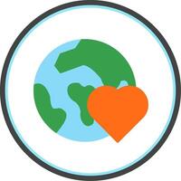 Earth Flat Circle Icon vector