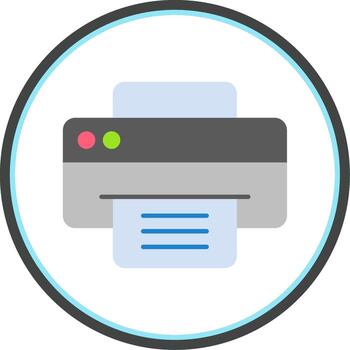 impresora plano circulo icono vector