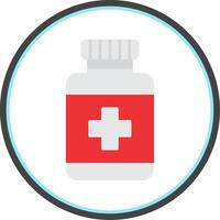 Medicine Bottle Flat Circle Icon vector