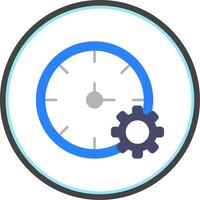 Time Management Flat Circle Icon vector