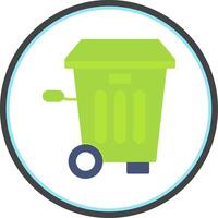 Trash Bin Flat Circle Icon vector