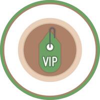 Vip Flat Circle Icon vector