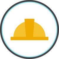 Hard Hat Flat Circle Icon vector