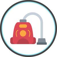 Vacuum Cleaner Flat Circle Icon vector