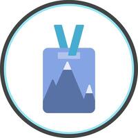 Ski Pass Flat Circle Icon vector