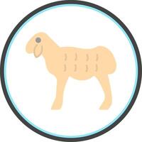 Sheep Flat Circle Icon vector