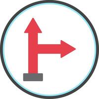 Go Right Flat Circle Icon vector
